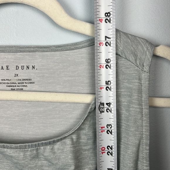 Rae Dunn 2X plus size “Runs on Coffee” casual gray tank - Picture 3 of 5
